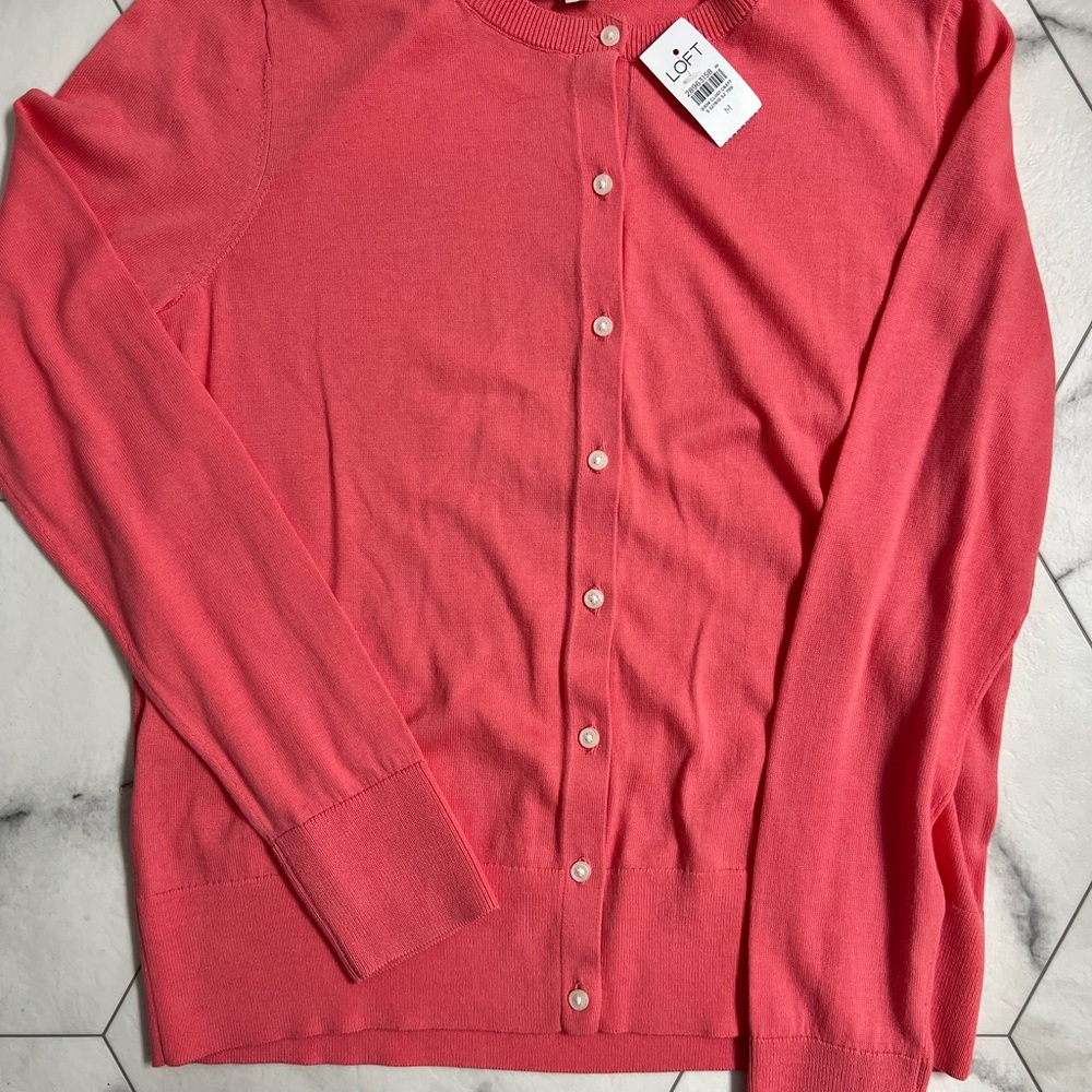 Loft Cardigan in Pink, Medium NWT